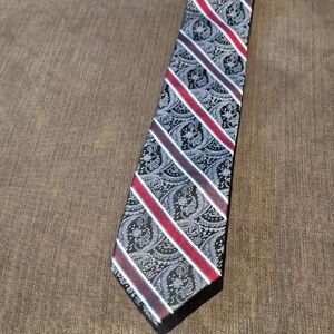 Joseph & Feiss Black and Red Paisley Tie